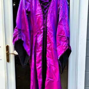 Renaissance Vibrant Iridescent  Purple with Blue Shimmer Accent Hooded Costume